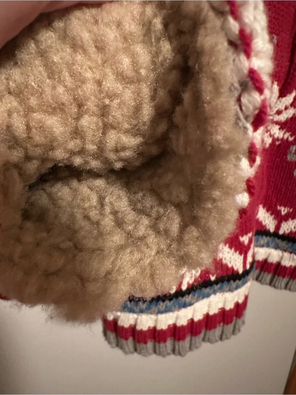The Children's Place Red Reindeer Zip-Up Sweater-Size 3T